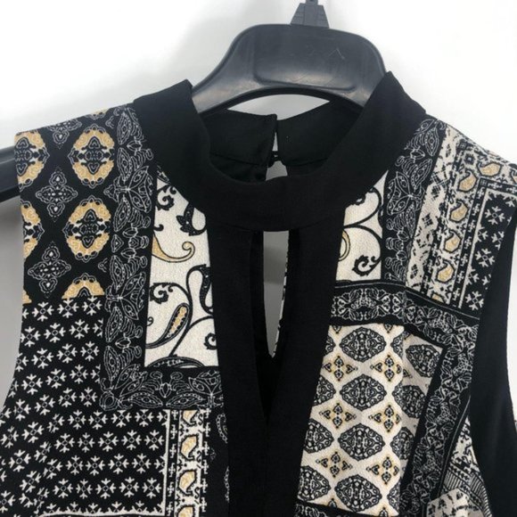 Mock Neck Paisley Shift Dress Tunic Top 4 - Picture 9 of 12